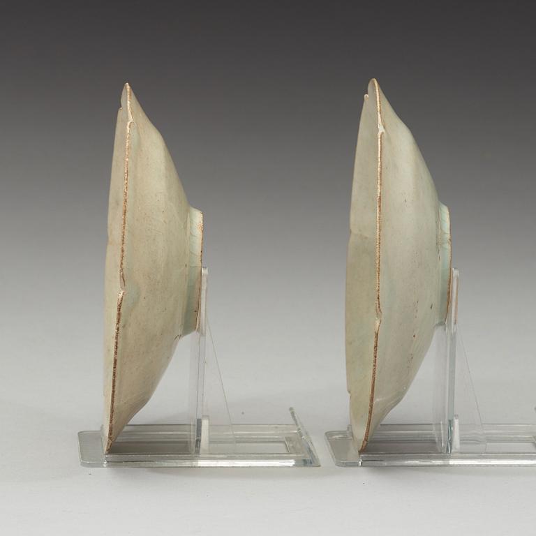 A pair of Qing bai petal lobed bowls, Song dynasty (960-1279).