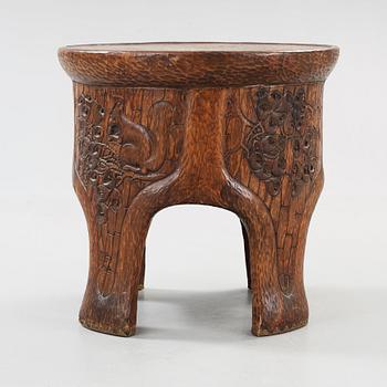 A Gustav Fjaestad Art Nouveau carved pine table by Adolf Swanson, Arvika, Sweden 1908.