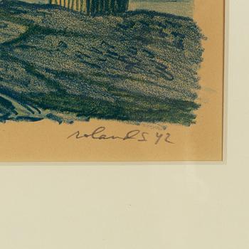 Roland Svensson, 2 färglitografier, signerade, daterade och en numrerad 26/45.