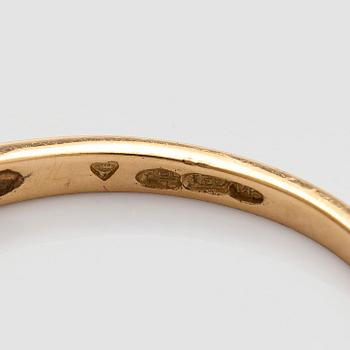 Rings, 2 pcs, faceted sapphire, brilliant- and 8/8-cut diamonds, 18K gold.