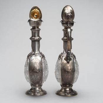VINKANNOR ETT PAR, silver 800, troligen Tyskland ca 1880.