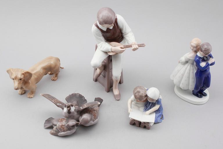 FIGURER, 5 delar, porslin, Bing & Gröndahl, Danmark.