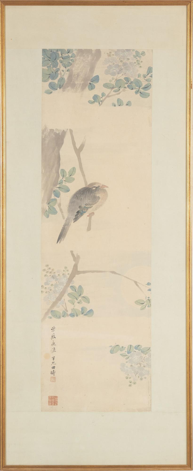 Two Chinese scroll paintings by unidentified artist, ink and colour on paper, 20th Century.