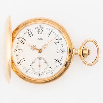 Halda, pocket watch, hunter, 52 mm.