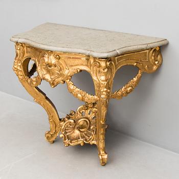 A Swedish Rococo 18th century console table by Adam Flodin, master 1758.