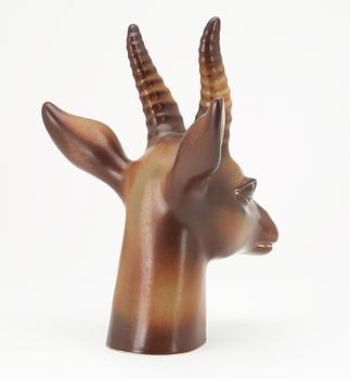 A Gunnar Nylund figure of an antelope's head.