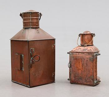 LANTERNOR, 2 st, koppar, 1900-talets första hälft.