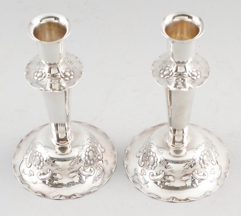 LJUSSTAKAR, 1 par, silver, GAB Stockholm 1928.
