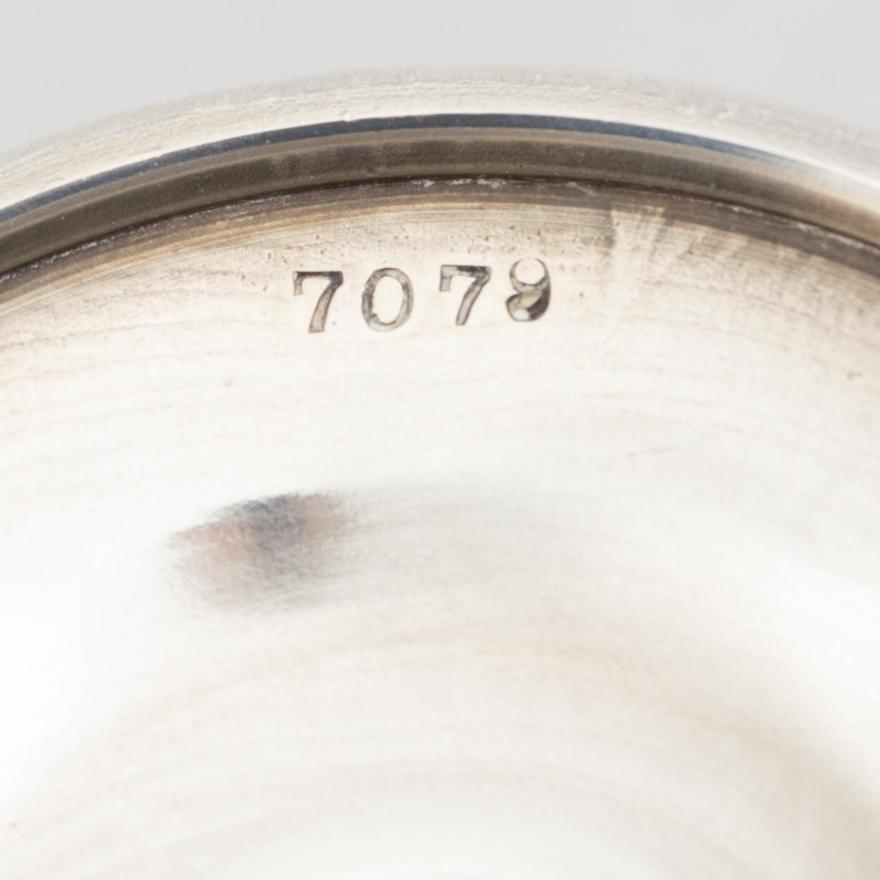 Glasses, 8 pcs, sterling silver, around the mid-20th century.