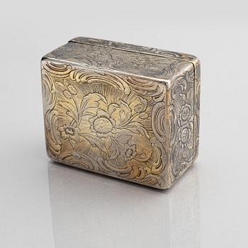 Arvid Floberg, dosa, delvis förgyllt silver, Stockholm 1768. Rokoko.