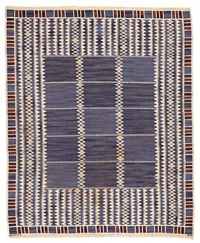 199. Barbro Nilsson, A CARPET, "Salerno blå", flat weave, ca 288,5 x 236,5 cm, signed AB MMF BN.