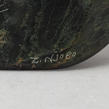 A ZACHARIAH NJOBO stone sculpture, signed.