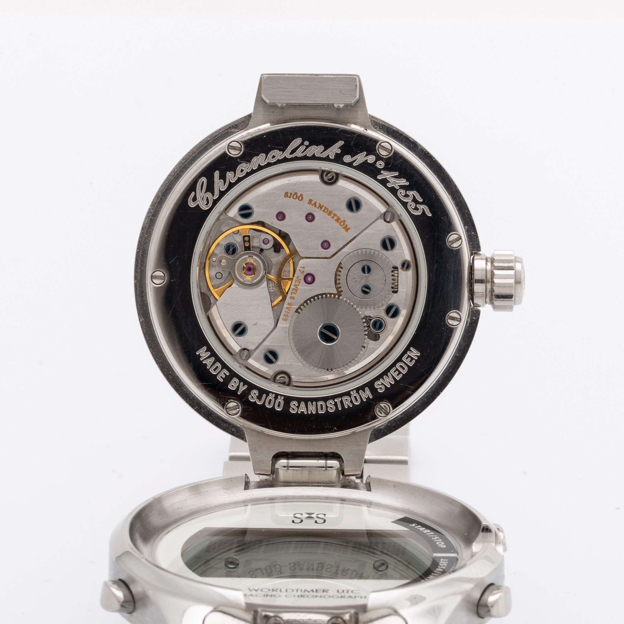 SJÖÖ SANDSTRÖM, Chronolink, wristwatch, 40 mm.