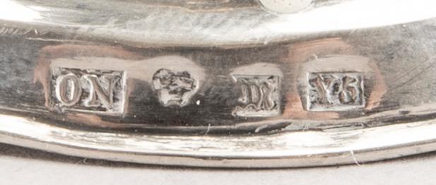 A 19th century pair of silver candle sticks mark of Oskar Närman Mariestad 1877.