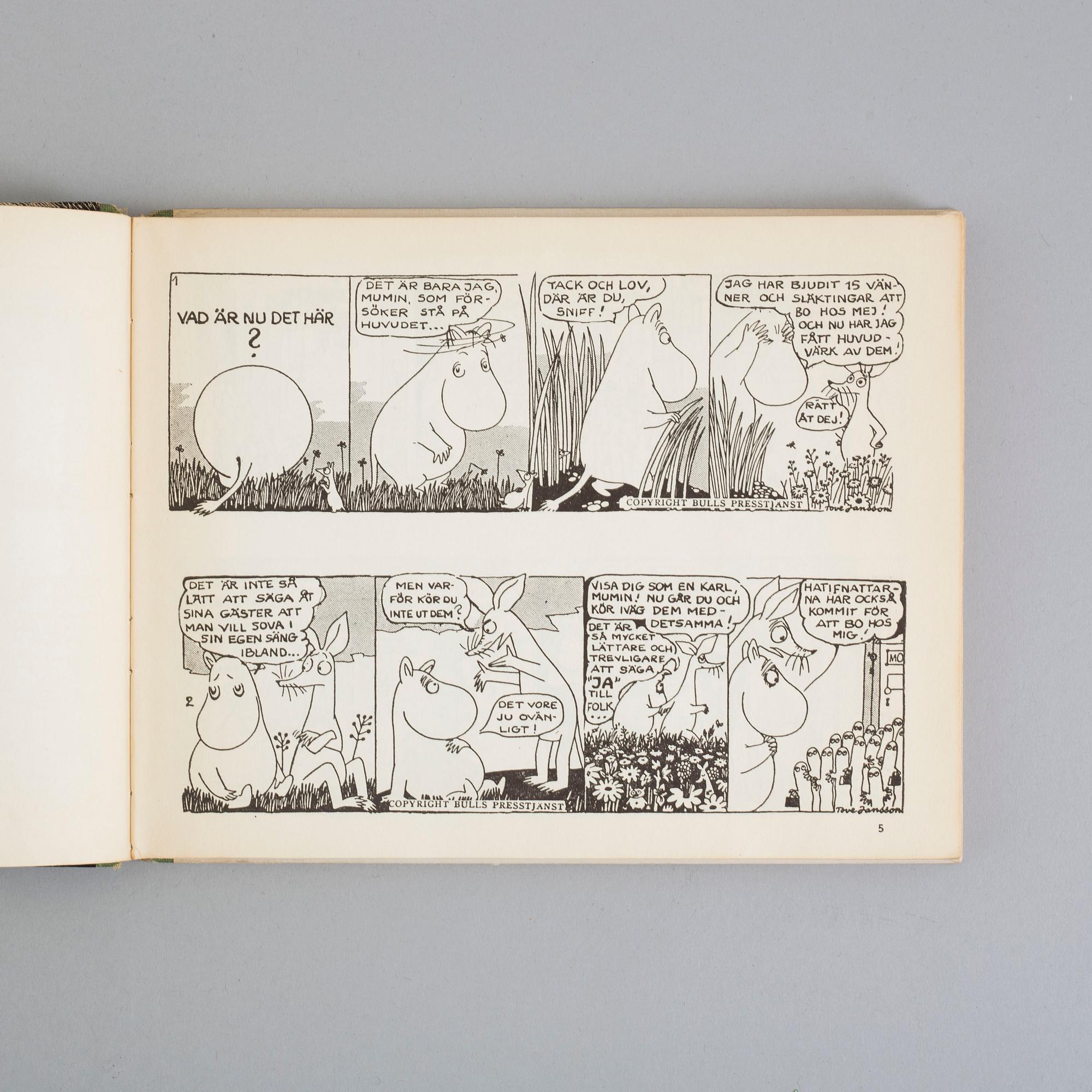 TOVE JANSSON, book, "Mumintrollet 1", 1957, signed.