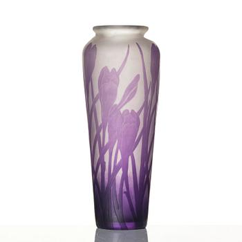 Karl Lindeberg, vas, överfångsglas, Kosta, jugend, ca 1909, modell 128, efter förlaga av Alf Wallander.