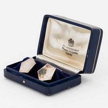 WIWEN NILSSON, a pair of sterling silver cufflinks from Lund, 1968.