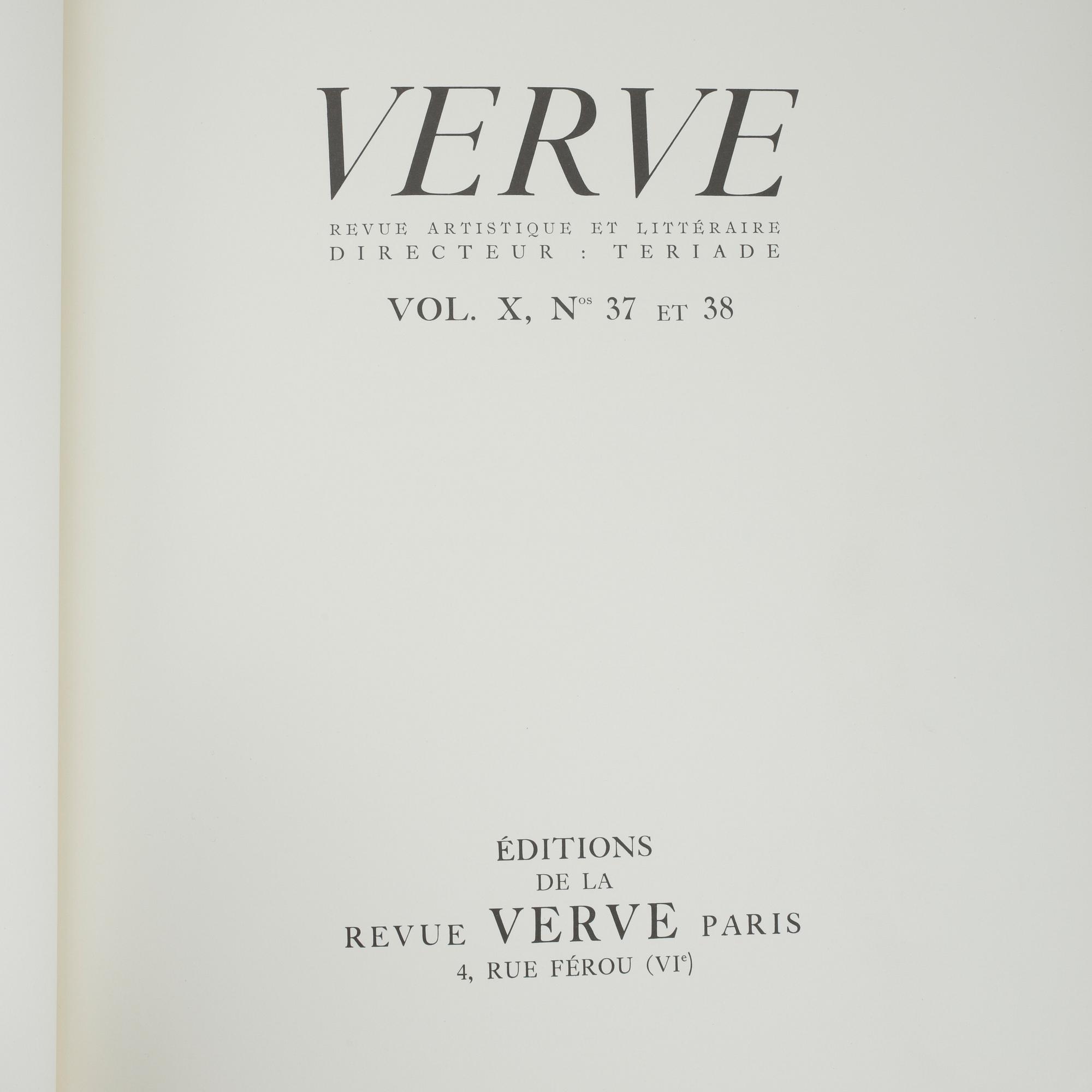 MARC CHAGALL, BOK, "Dessins pour la bible", Marc Chagall. Verve vol X, NO 37-38, 1960.