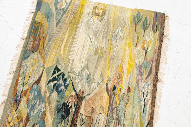 Inger Segerlind-Lindblad, vävnad, gobelängteknik, ca 97 x 70 cm, signerad o daterad 1961.