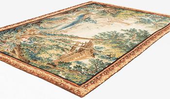 A tapestry "A Pastoral scene", tapestry weave, ca 275,5-278,5 x 407 cm, Aubusson, France, 18th century.