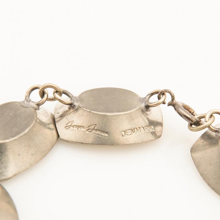 Bracelet, tin with turquoises, Denmark.