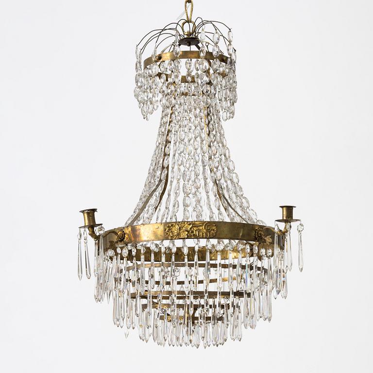 A Late Empire chandelier, 19th century.
