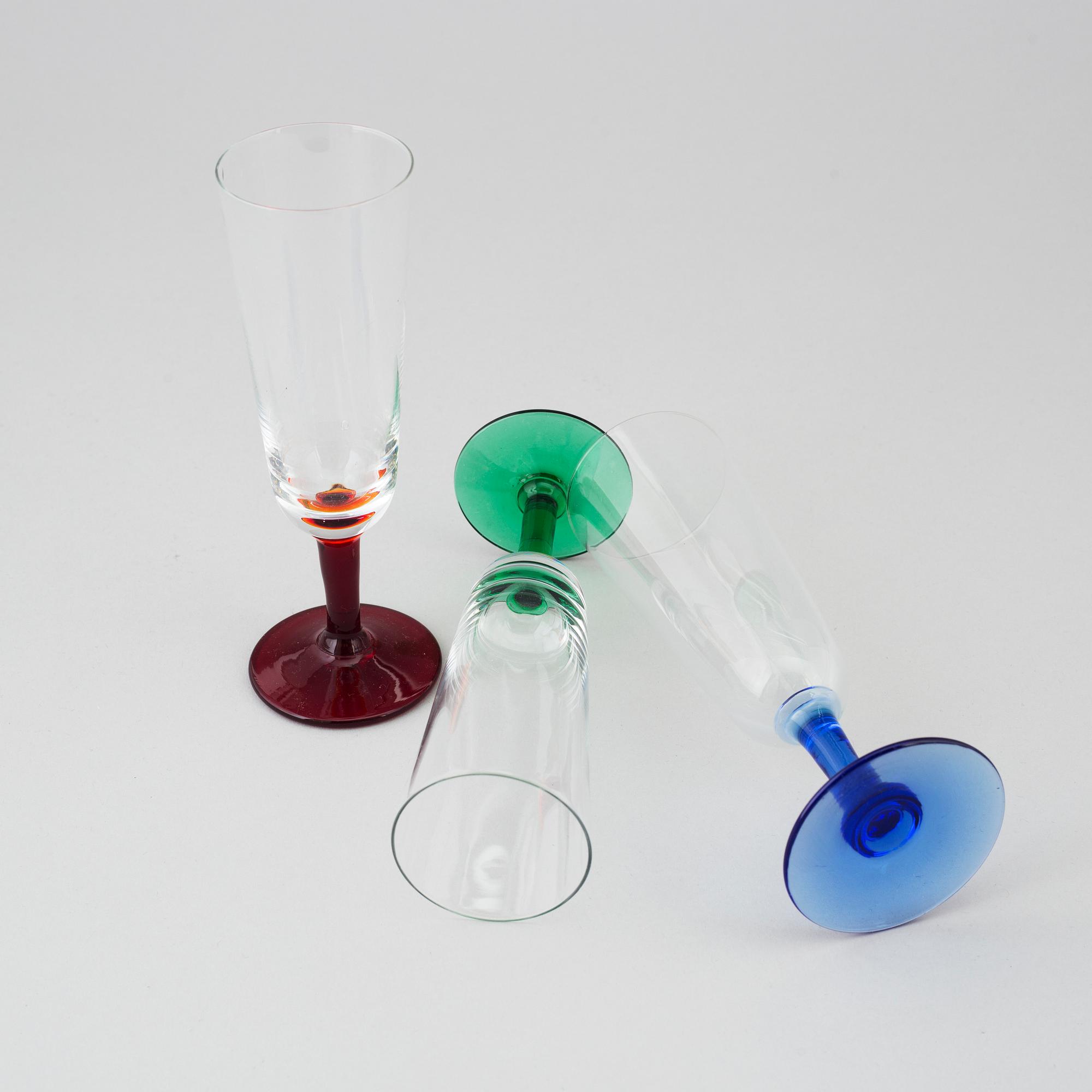 MONICA BRATT, champagneglas, 12 stycken, glas, "B6", Reijmyre, 1900-talets andra hälft.
