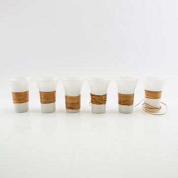 Jacob Bang carafe with six glasses, Kastrup Glassworks 1960s.