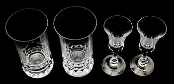 HIGHBALLGLAS, 6 st samt SNAPSGLAS, 6 st, "Prince", Göran Wärff, Kosta.