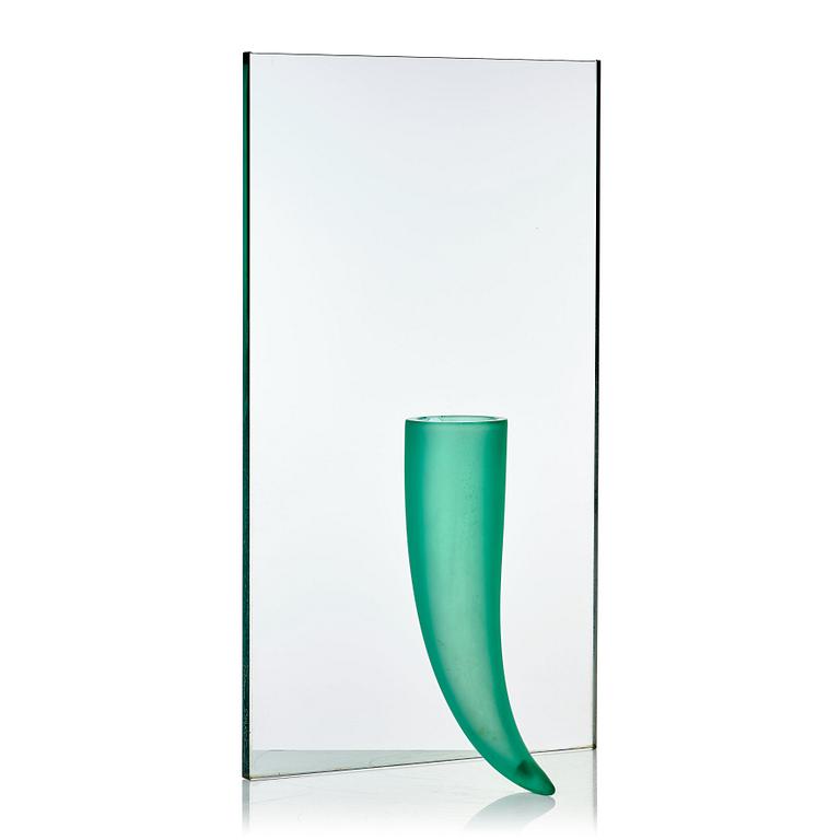 Philippe Starck, "Petite Etrangete Contre Un Mur", a sculpture/vase, ed. 50/50, Daum, Nancy, France, 1980's.