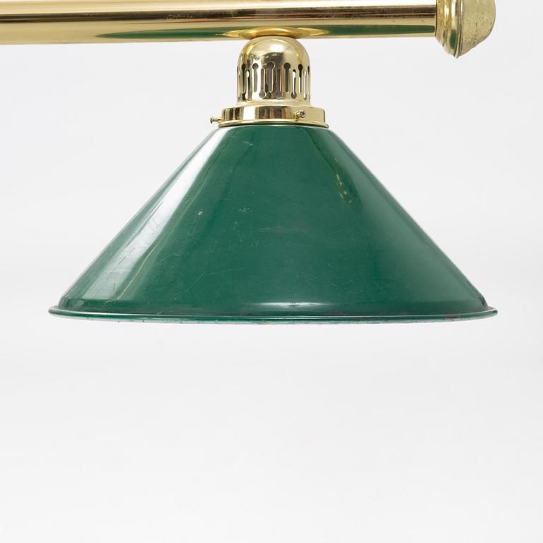 A set of lamps for a pooltable, 20th Century.