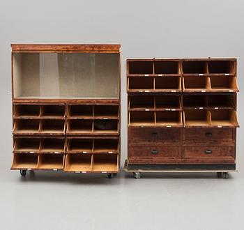 BUTIKSINREDNING/SKÅP, 6 delar, 1930/40-tal.