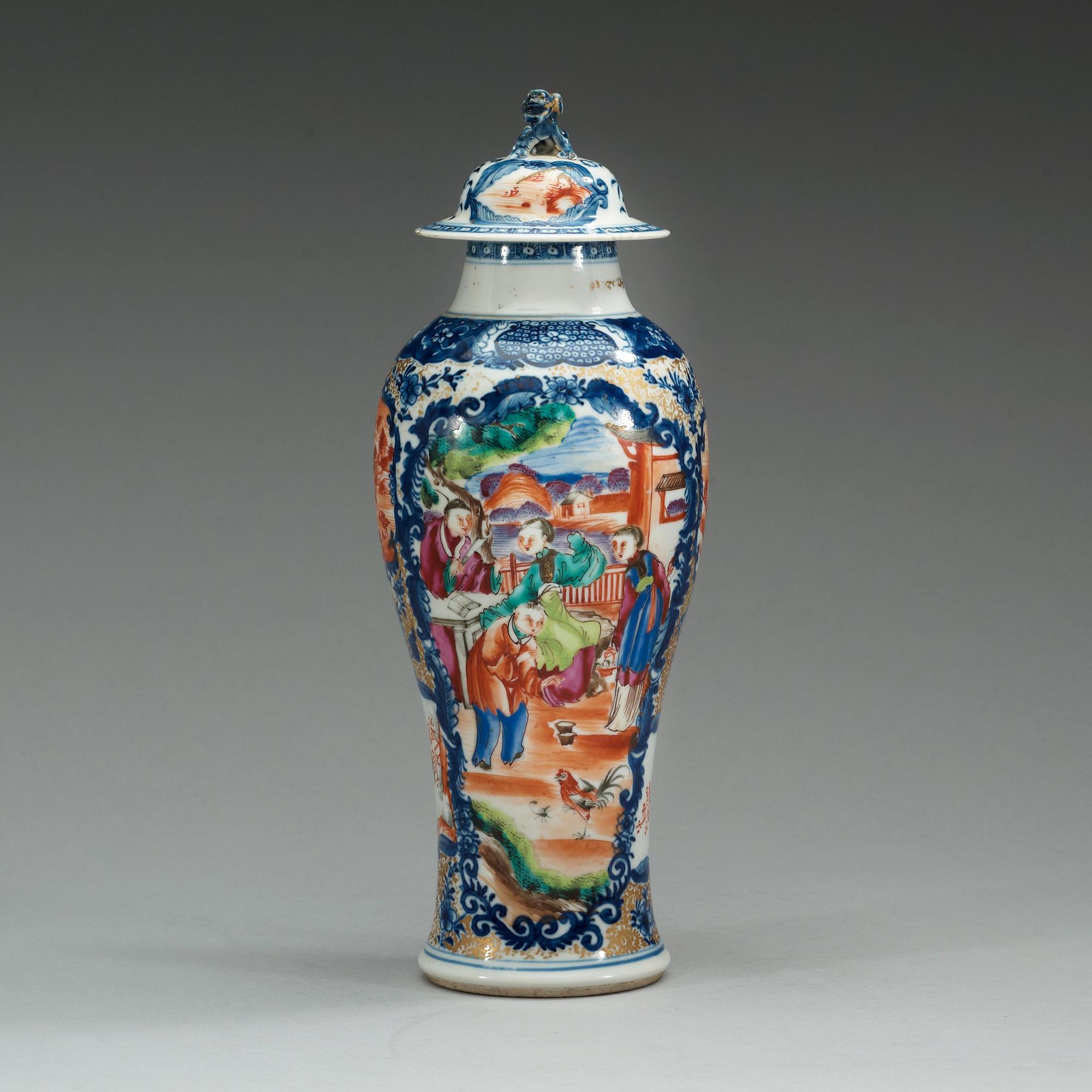 VAS med LOCK, kompaniporslin Qing dynastin, Qianlong (1736-95).