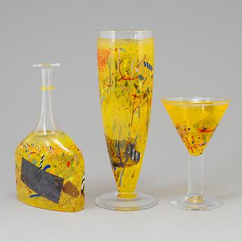 BERTIL VALLIEN, 3 delar konstglas, 1900-tal.