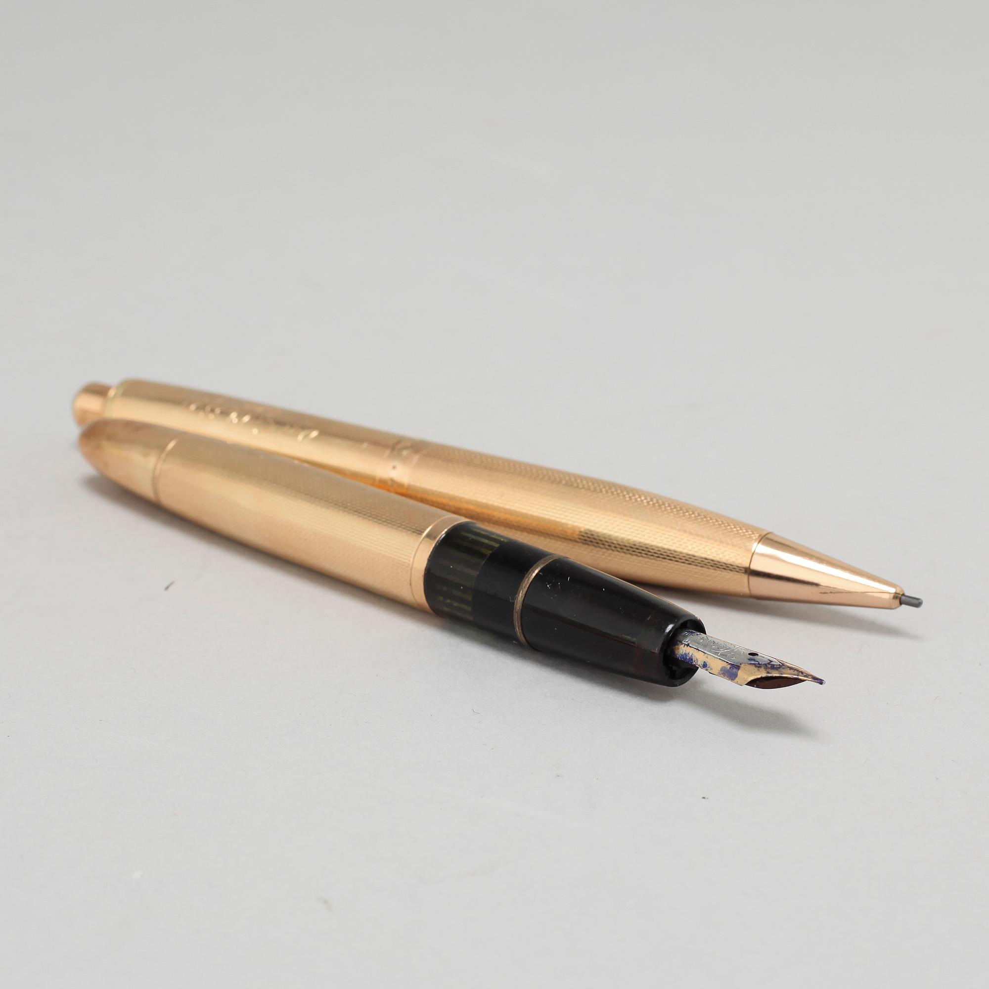 A fountain pen and a mechanical pencil by Montblanc.