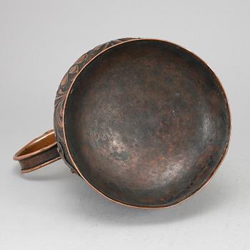 A copper jug, probably Germany, ca 1800.