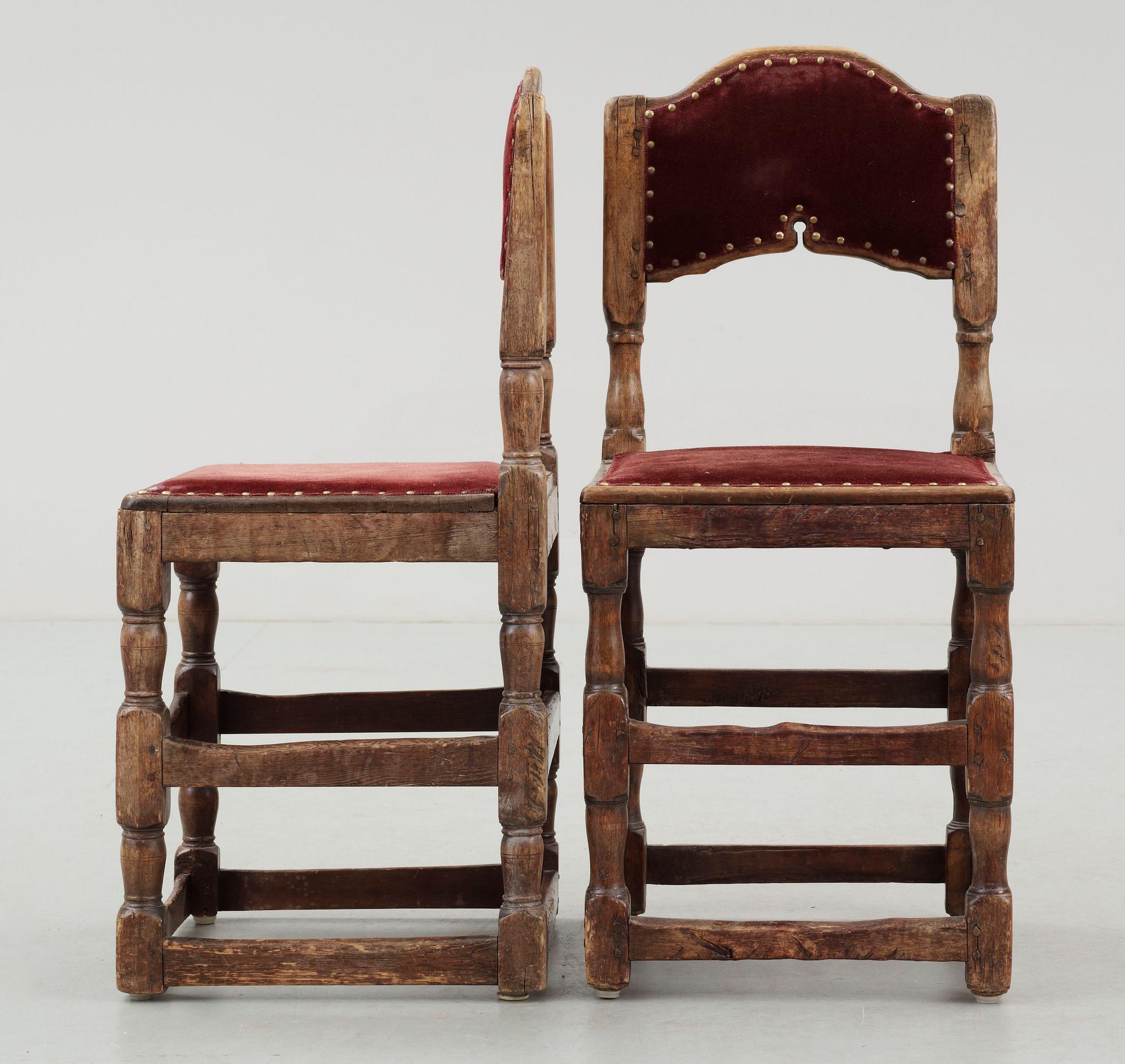 STOLAR, ett par, barock, 1700-tal.