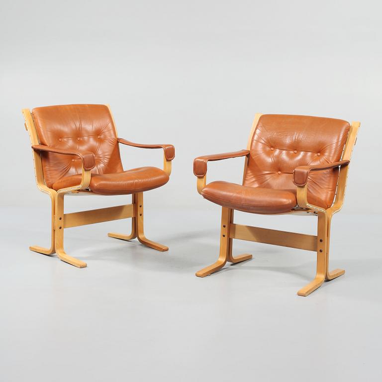 FÅTÖLJER, ett par, Westnofa Furniture, Norge, 1900-talets andra hälft.