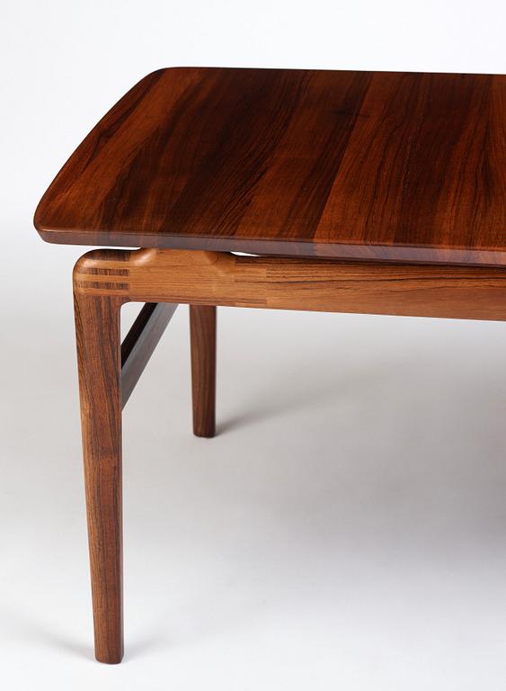 Peter Hvidt & Orla Mølgaard Nielsen, a palisander sofa table, France & Son, Denmark, 1950-60s.