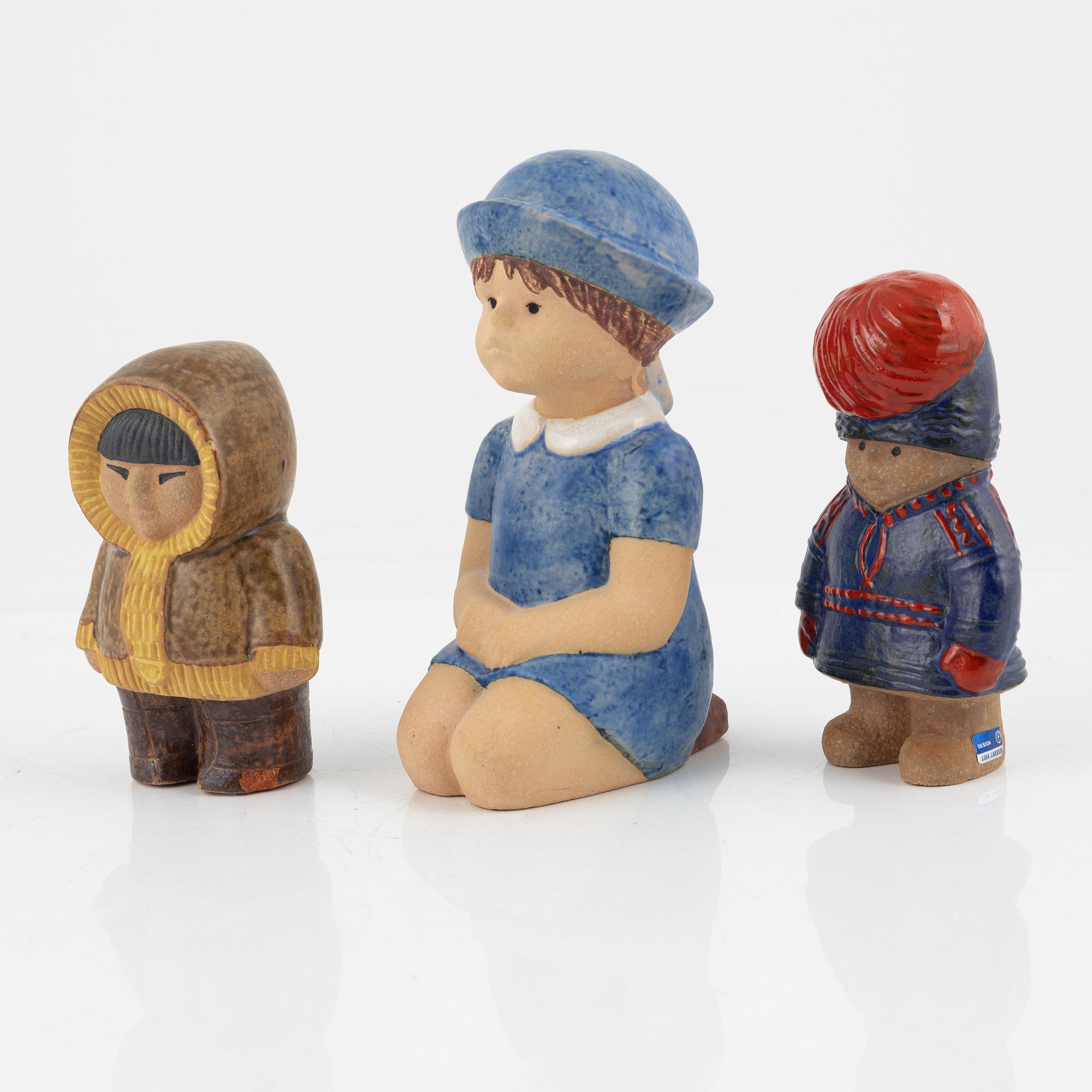 Lisa Larson, six stoneware figurines, Gustavsberg, Sweden.