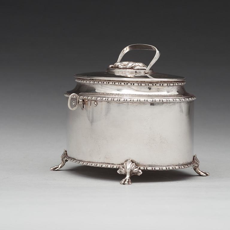 A Swedish 18th century silver sugar-casket, mark of Pehr Zethelius, Stockholm 1797.