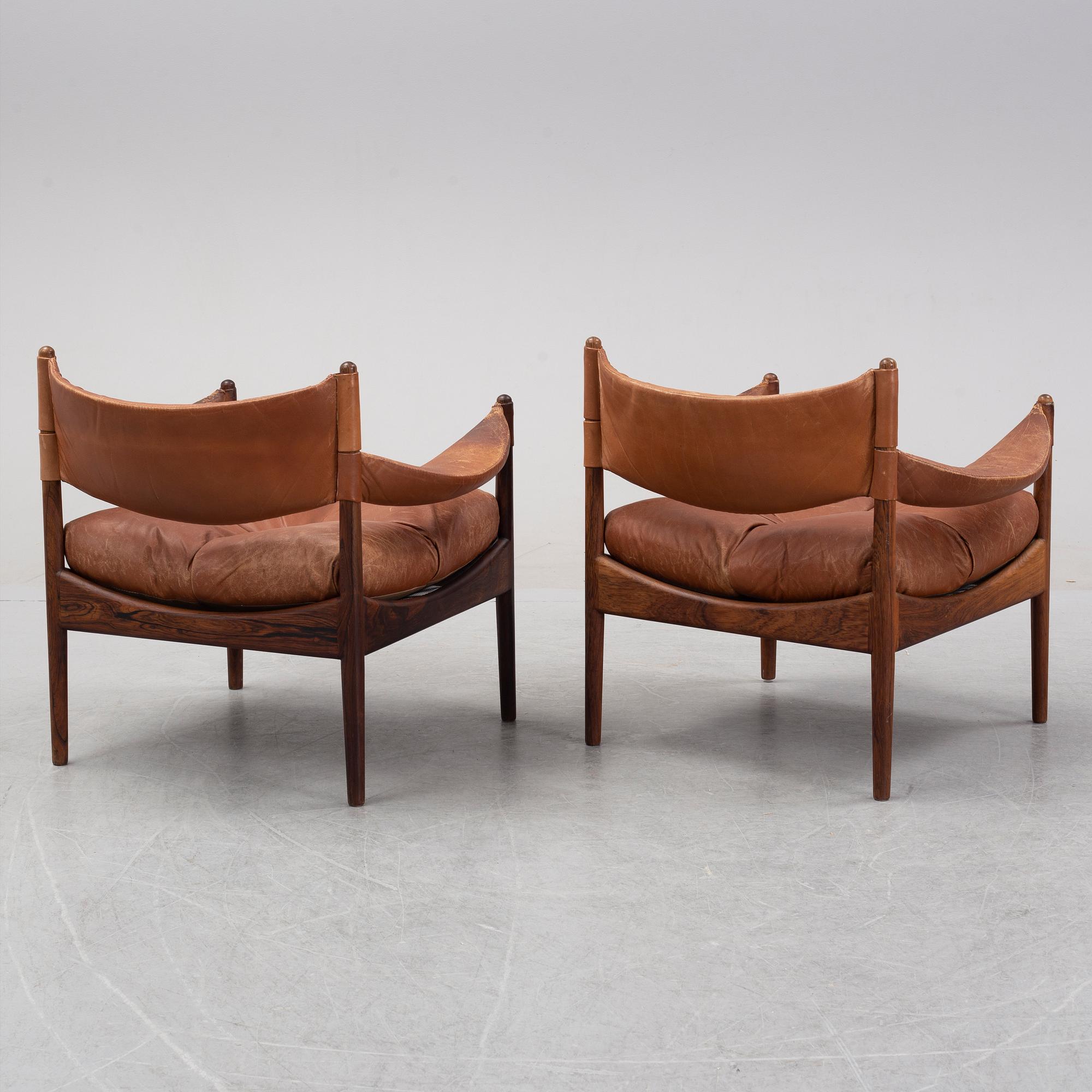 Kristian Vedel, a pair of rosewood 'Modus' easy chairs, Søren Willadsen Möbelfabrik, Denmark, 1960's.