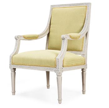 1533. A Gustavian late 18th century armchair.