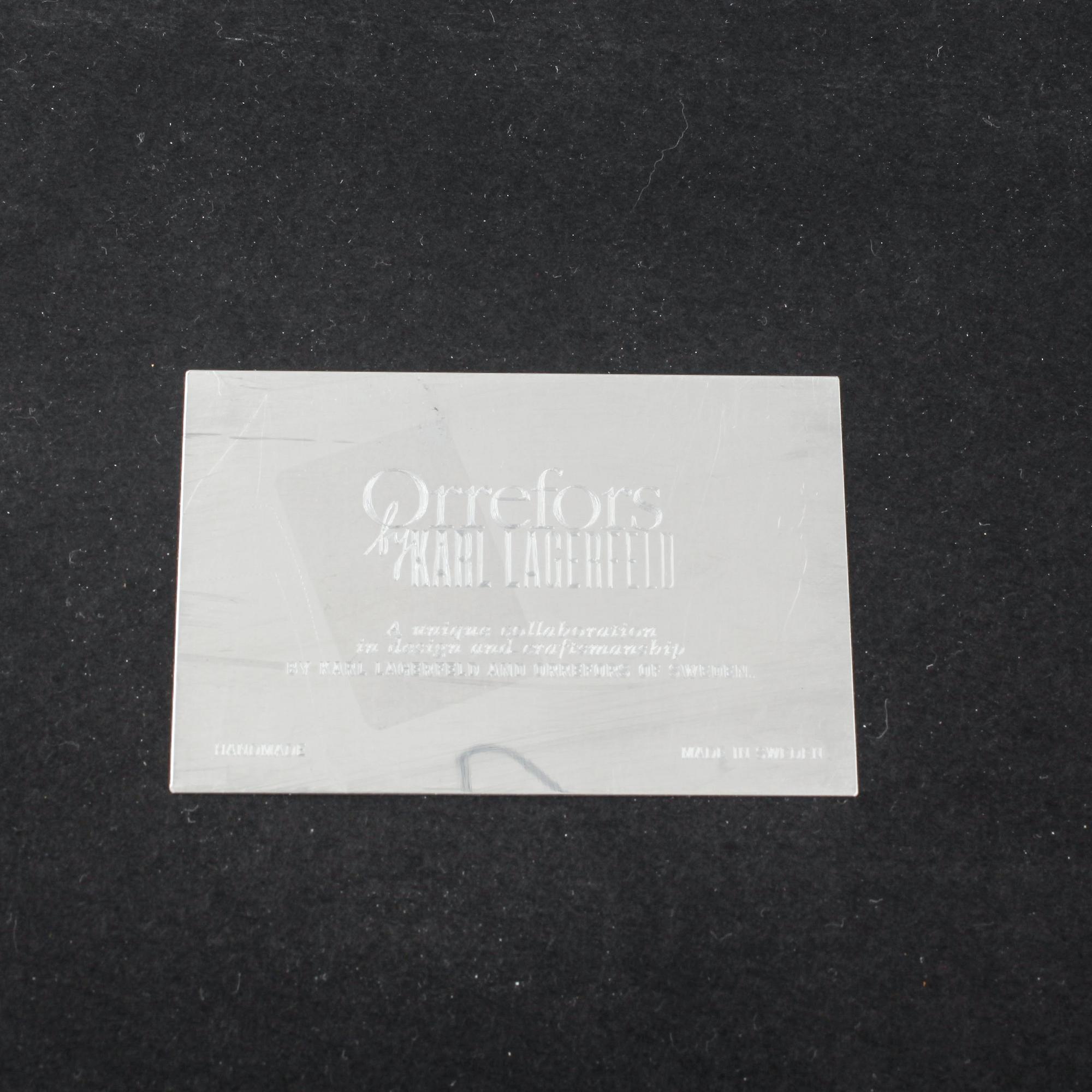 A glass vase by Karl Lagerfeld for Orrefors, signed and numbered 160/500.