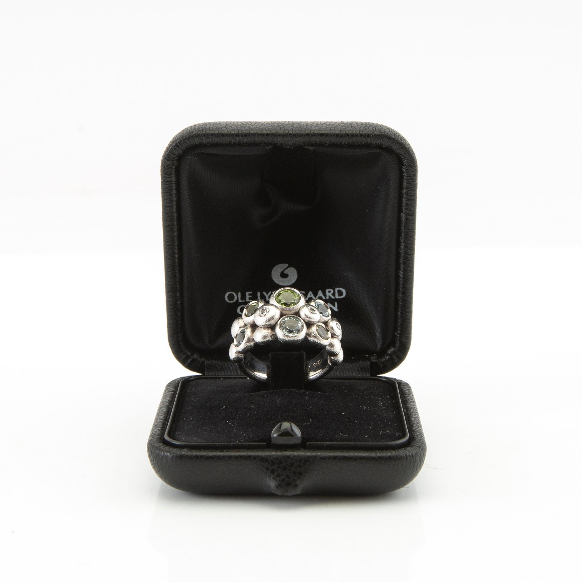 Ole Lynggaard, ring "Bubble/Bubbles" 18K white gold, diamonds and coloured gemstones, design Charlotte Lynggaard.