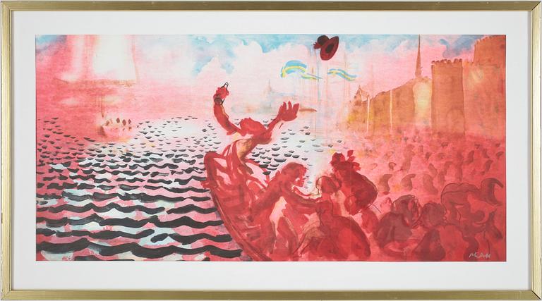 PETER DAHL. färglitografi. Sign.