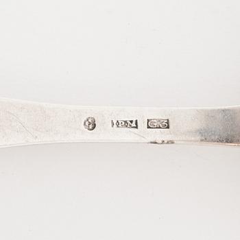 Skedar, 6 st, silver, olika mästare, bl.a. Johan Petter Molér, Visby, 1813. Karl Johan.