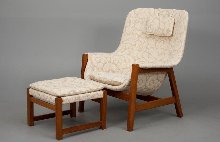 FÅTÖLJ och FOTPALL, Carl Gustaf Hiort af Ornäs, 1950-60-tal.