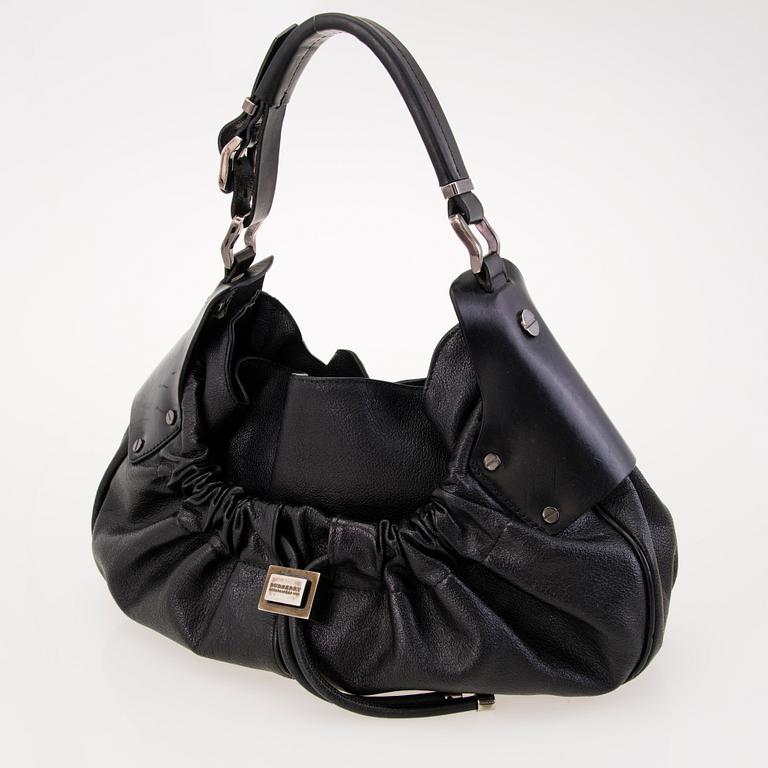 BURBERRY Prorsum Warrior Black Leather Hobo Bag.