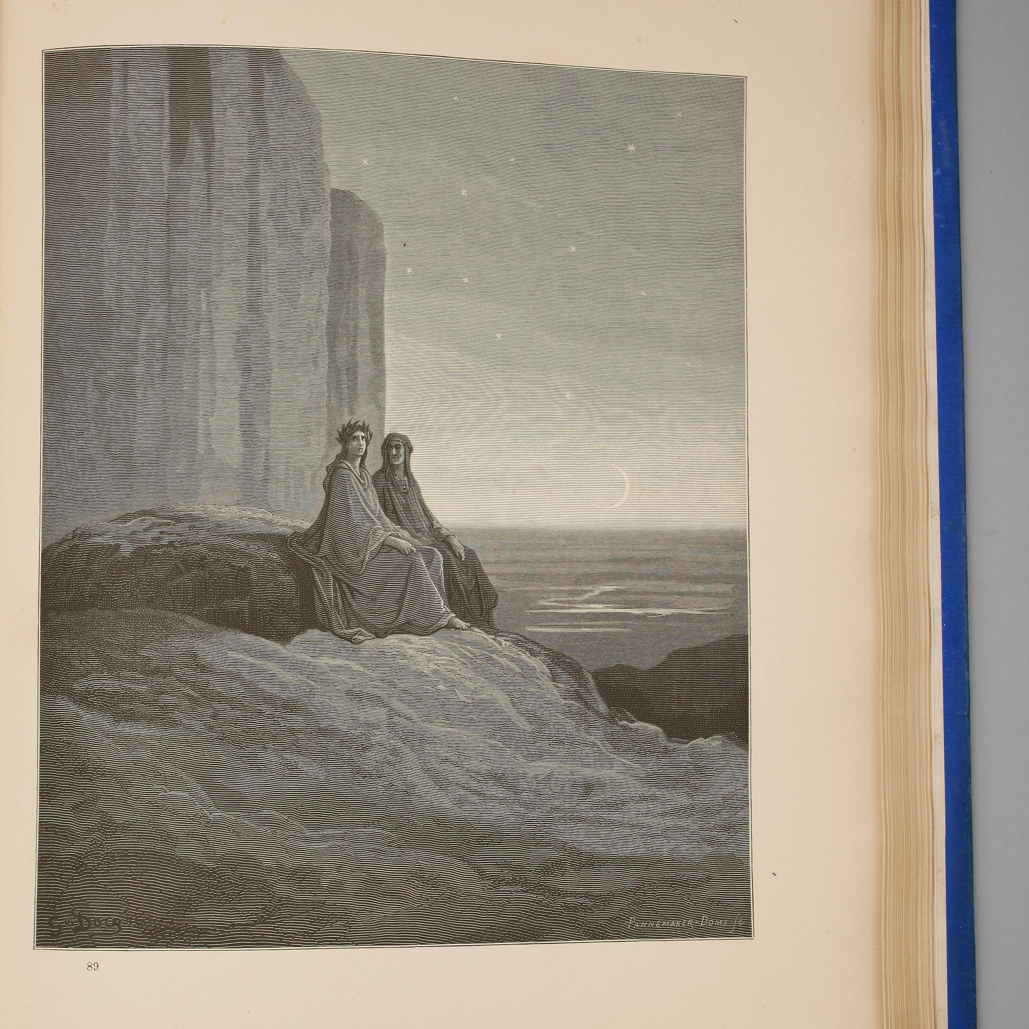 BOK, "Divina Commedia" av Dante Alighieris, framställd i teckningar af Gustave Doré, Stockholm, 1876.